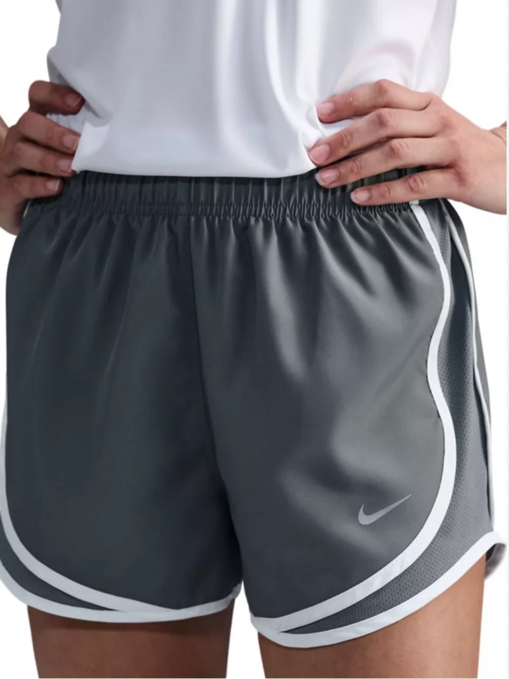 Nike Tempo Women's Dri-Fit Running Shorts Dark Gray with White Trim-S